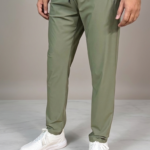 Slim Fit Stretch Trousers (Olive Green)
